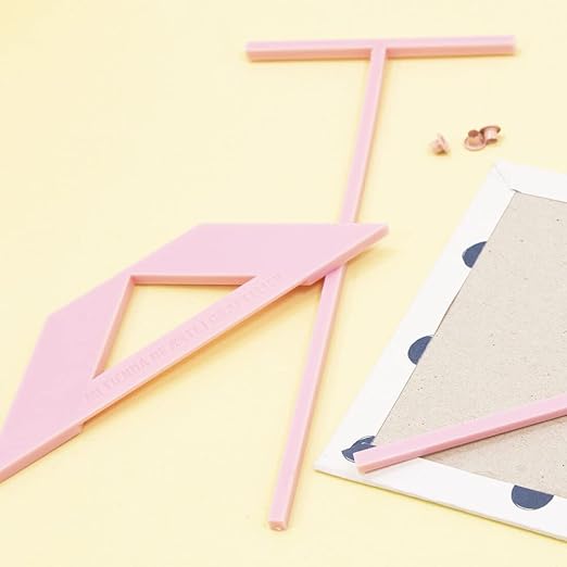 Craftelier - Complete Kit of Binding Rulers + Gift Set - Includes L Ruler + T Ruler + Separation Guide + Corner Cutting Square + Case + Instruction Manual - Color Pink
