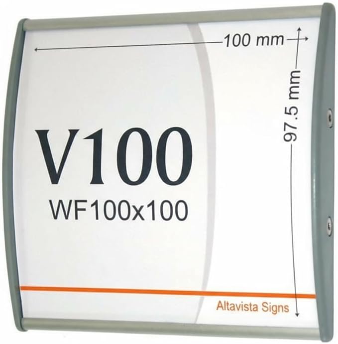 SET OF 5, WALL DOOR MOUNT SIGN HOLDER NAME PLATE FRAME DISPLAY CURVATURE PLAQUE SILVER ALUMINUM 4.00" W x 4.0" H