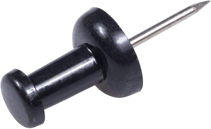 JAM PAPER Colorful Push Pins - Black Pushpins - 100/Pack