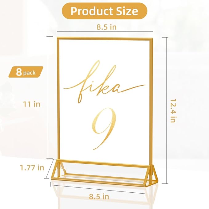 Acrylic Sign Holder 8.5x11 Clear Acrylic Frames Display Stand Double Sided Table Menu Holders for Wedding Table Numbers Restaurant Photos（8 pcs）