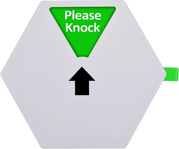 Kichwit Privacy Sign for Office Door, Do Not Disturb Sign, Please Knock, In a Meeting, Working Remotely, Out of Office, Back Soon, 5 Inch, Silver