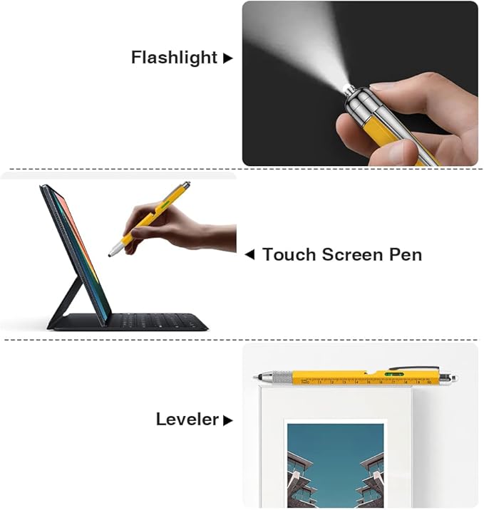 Dad Gifts for Fathers Day, 10 in 1 Multitool Pen, Stocking Stuffers for Mens Gifts for Him Husband, Father's Day for dad, Birthday for Men, Tools Cool Gadgets,Office Gift