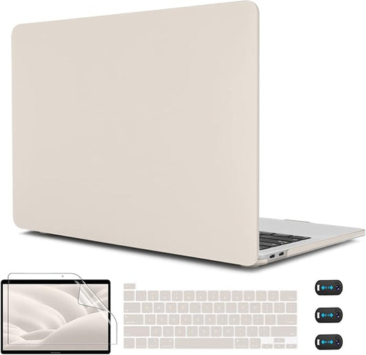 CISSOOK Beige Case for MacBook Pro 13 Inch 2023 2022 2021 2020 Release Model M2 Chip A2338 M1 A2251 A2289 Touch Bar Touch ID, Plastic Hard Shell Case with Keyboard Cover for Pro 13" 2020-2022, Stone