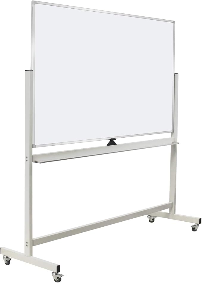 60"x40" Mobile Whiteboard Double-Sided Magnetic Large Dry Erase White Board with Rolling Stand for Offices, Home & School