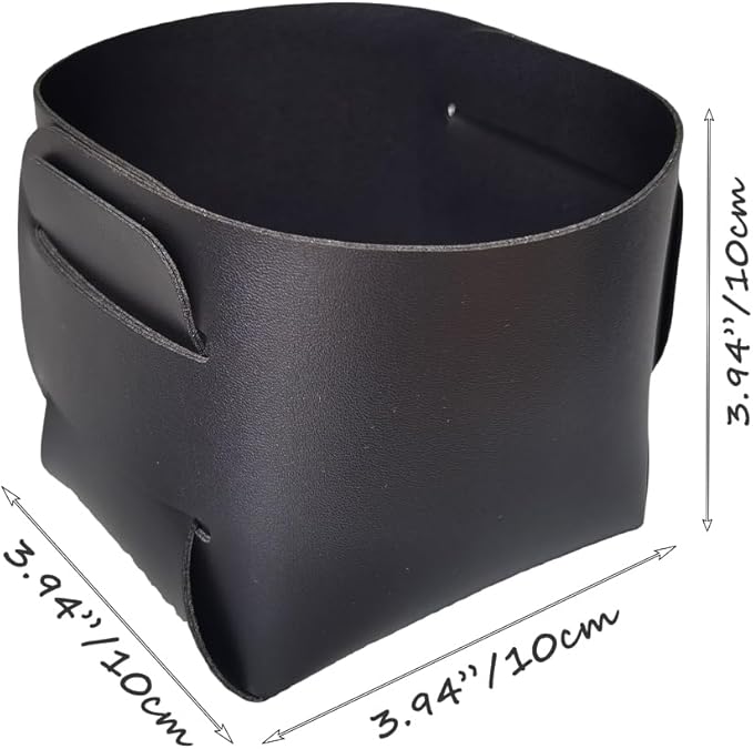 Pen Holder for Desk Pencil Organizer Cute Cup Holders Aesthetic (Black, 3.94"x 3.94"x 3.94")
