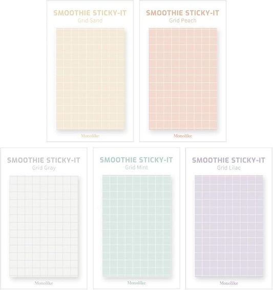 Monolike Smoothie Grid Sticky-it - 5p Set Self-Adhesive Memo Pad 50 Sheets