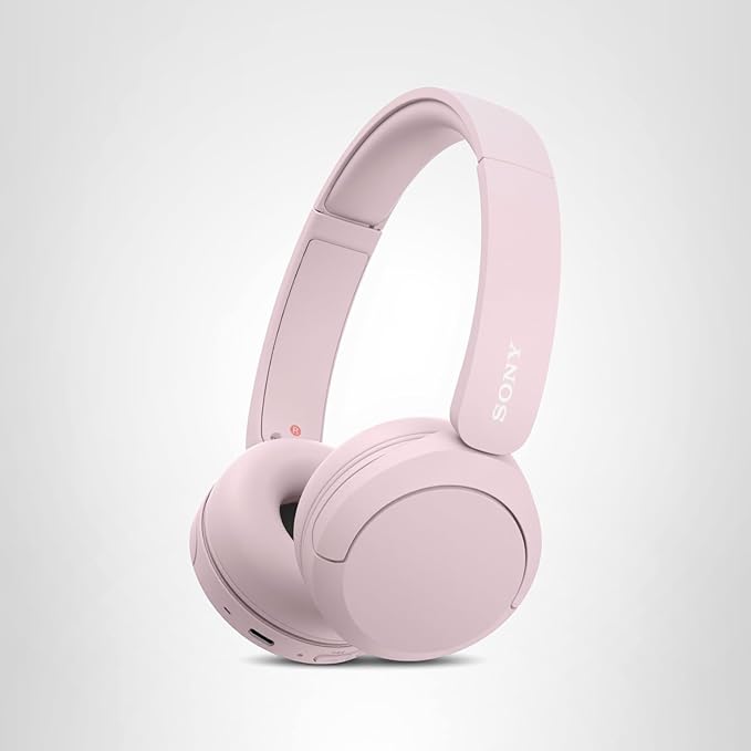 Sony WH-CH520 Wireless Headphones Bluetooth On-Ear Headset with Microphone and up to 50 Hours Battery Life with Quick Charging, Pink