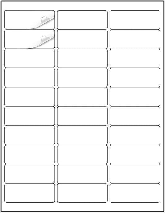 Methdic Address Labels 1" x 2-5/8" 3000 Labels Sticker Paper for Laser/Ink Jet Printer Mailing Labels 8.5"×11" White 30 per Sheet