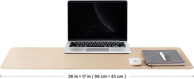 Cork Apricot Desk Mat - Dual-Sided Desk Pad for Office and Home - Desk Organization and Accessories - Ideal for Large Mouse Pad and Desk Mats on Top of Desks(36"x 17")