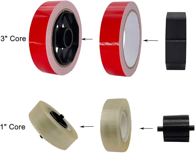 Tape Dispenser, Heat Press Tape Dispenser, Desk Heat Tape Dispenser 6.3 x 2.5 x 3.4 Inch, Holder Fits 1" and 3" Core (Black)