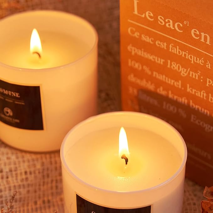 Chloefu LAN Premium Jasmine Scented Candle Gifts for Women, Highly Scented, 7.1oz|45 Hour Long Lasting,All Natural Soy Candles for Home, Small Candle Jar with Gift Box