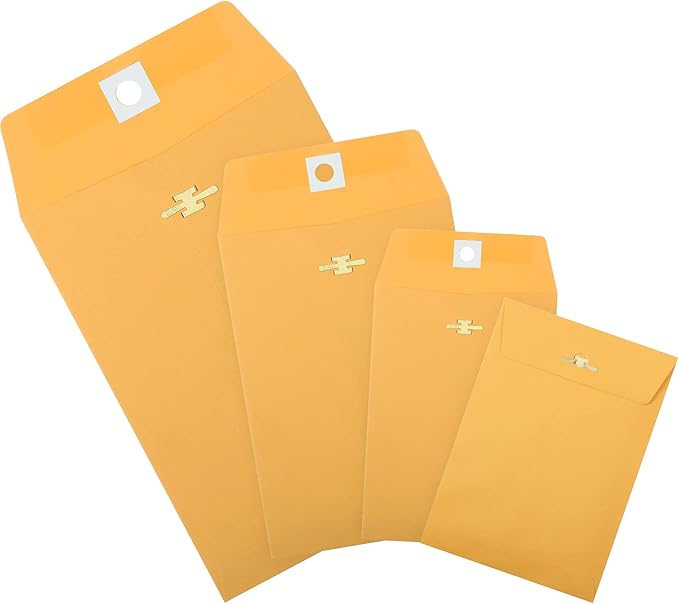 Zonon 100 Pieces 3 Sizes Clasp Envelopes Kraft Paper Catalog Clasp Envelope with Clasp Closure for Filing, Storing, Privacy Ensuring or Mailing Documents (10 x 13 Inch, 9 x 12 Inch, 6 x 9 Inch)