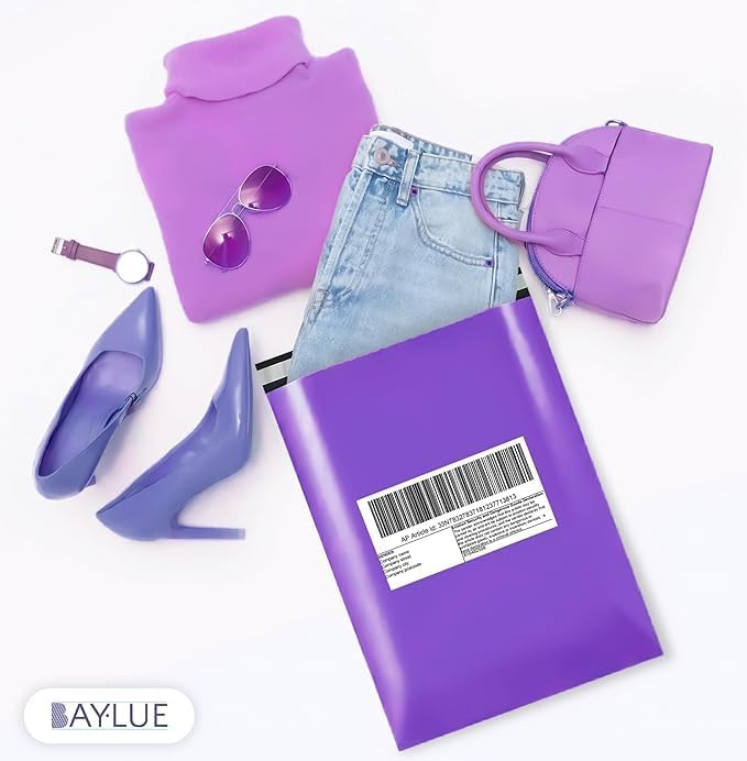 Purple Large Poly Mailers 19x24 Inch | Strong Adhesive Self-Seal Mailer Bags | Tear, Tamper, Water Resistant Shipping Envelopes | Thick Strong polymailer Bags XL Clothing Shipping Bags | 100 Pcs Bulk