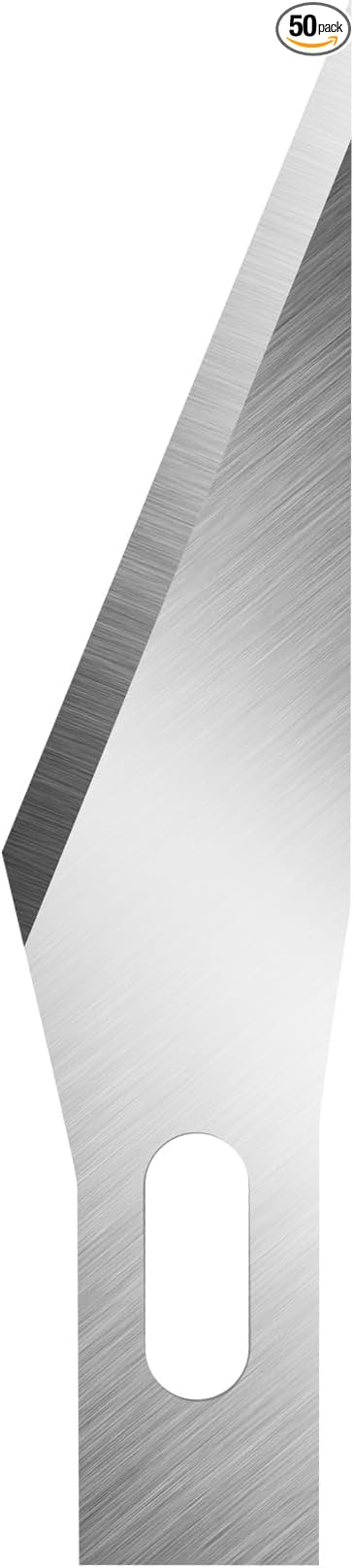 DIYSELF 50 PCS Exacto Knife Blades, High Carbon Steel 11 Blades Refill Art Blade with Storage Case for Craft, Hobby, Scrapbooking, Stencil