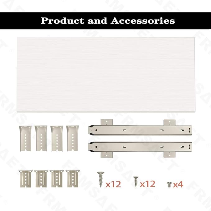 FRMSAET Furniture Accessories Office Product Suits Hardware 20/24/30 inches Keyboard Drawer Tray Wood Holder Under Desk Adjustable Height Platform. (30 inches, White)