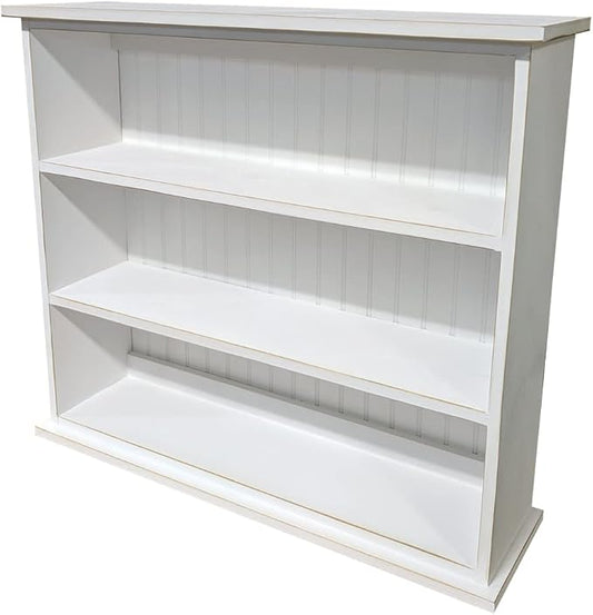Sawdust City Pine Bookcase with 3 Shelves (Old - Cottage White)