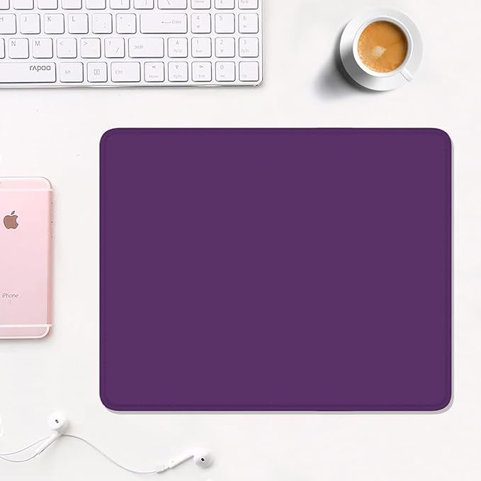 Auhoahsil Mouse Pad, 12 x 10 Inch Square Mousepad, 3mm Thick Rubber Mouse Mat with Pretty Design, Premium-Textured Non-Slip for Gaming Work Office Wireless Mouse Men Women, Dark Purple