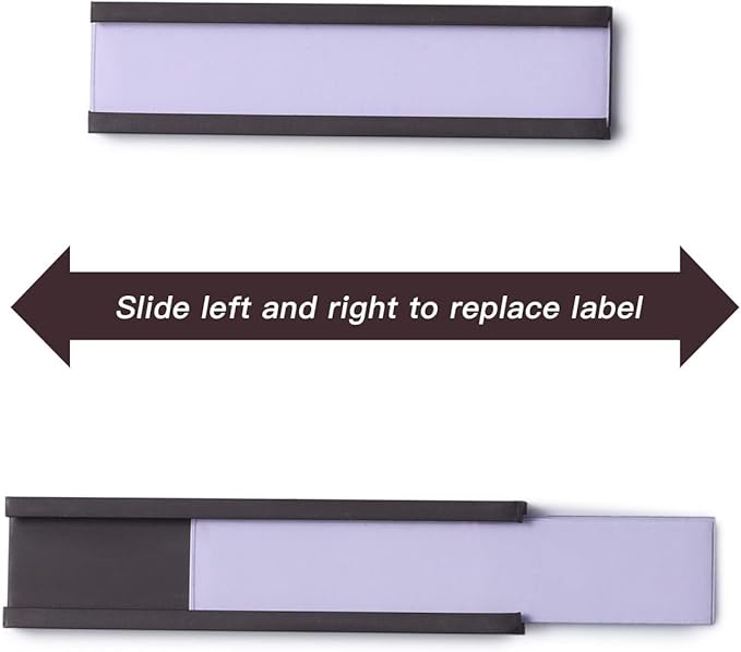 Eeoyu Magnetic Label Holders with Magnets Magnetic Data Card Holders with Clear Plastic Protectors for Metal Shelf, Whiteboard, Set of 50 (0.5 x 2 Inch)