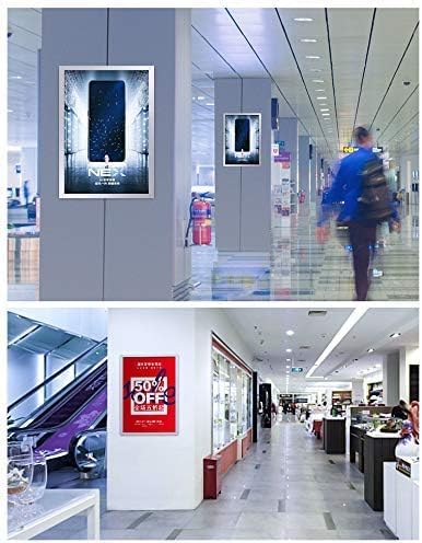 Wall Mount Sign Holder Self Adhesive Magnetic Display Frame Clear Document Frame for Office, Store, School, Home, Wall Picture Frame 2Pack (Silver A3 297×420mm/11.69×16.54inches)