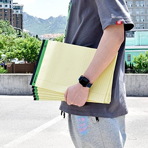 KAISA Yellow Legal Pads Writing Pads Recycled Paper 8.5"x14" Wide Ruled Lined Paper Perforated 50 sheets Hard Back Notepads Large Legal Pad Writing Tablet Canary For Office Supplies (Canary 12pads)