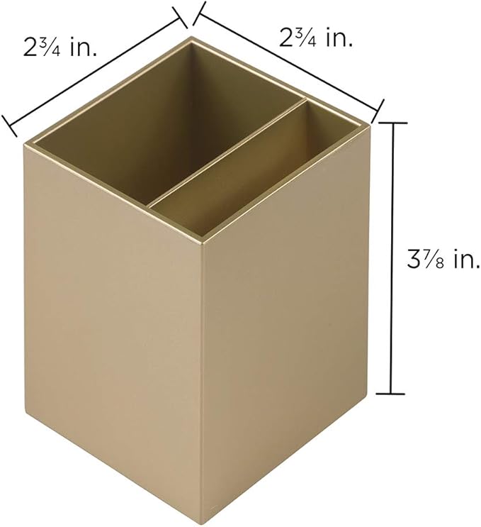 JAM Paper Plastic Pen Holder - Gold - Desktop Pencil Cup Sold Individually