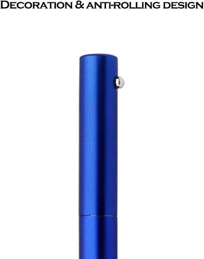 DUNBONG Retractable Metal Gel Pen, 0.5mm Medium Point Ballpoint Pens, Black Gel Ink (Blue)