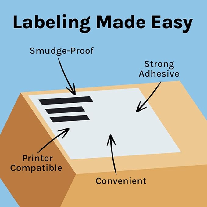 Premium Label Supply White Shipping Labels 8.5" x 11" Laser/Inkjet Compatible 2000 Sheets - Letter Size