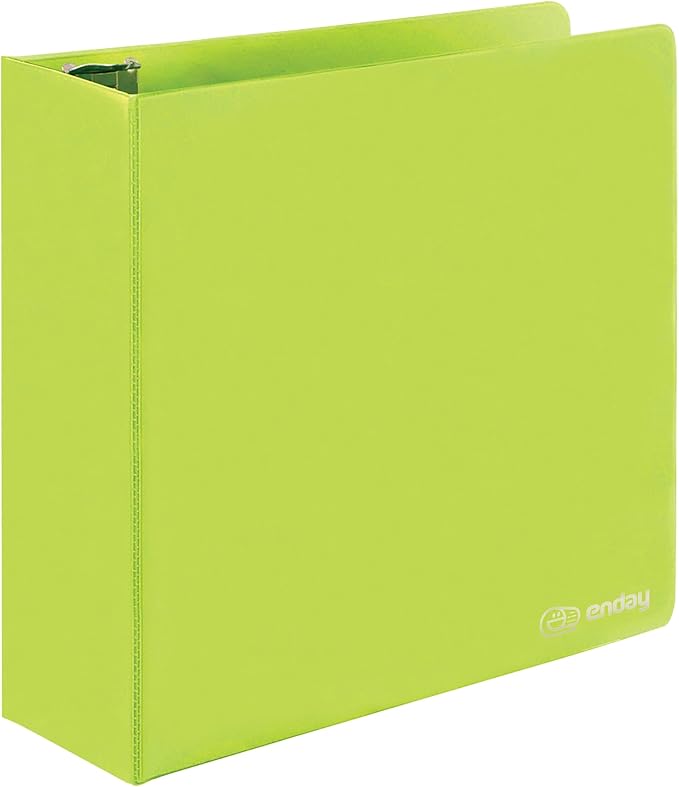 3 Inch Binder 3 Ring Binders Green, Slant D-Ring 3” Clear View Cover with 2 Inside Pockets, Heavy Duty Colored School Supplies Office and Home Binders – by Enday
