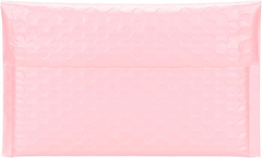 Light Pink Side-Loading Bubble Mailers 8 x 5 Inches,Self-Seal Padded Mailing Envelopes, Pack of 27