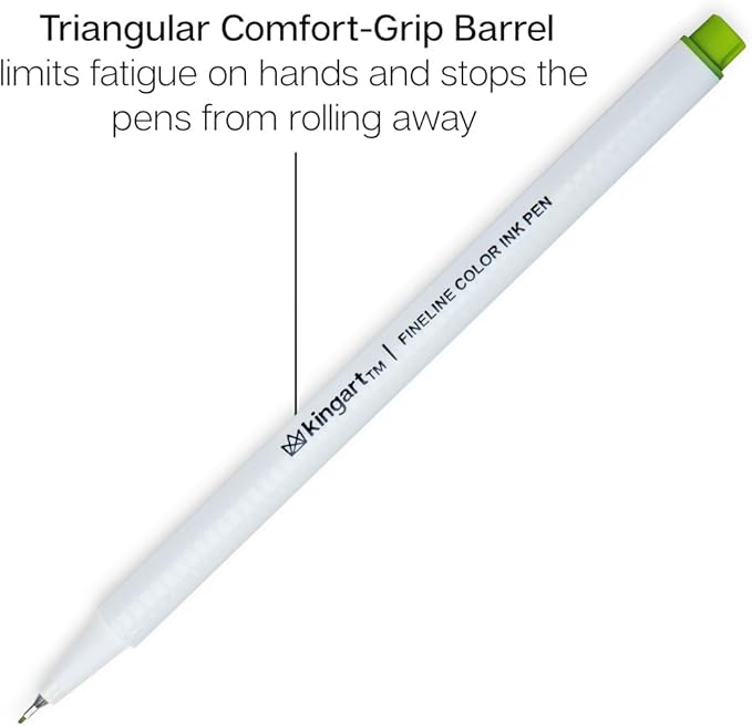 KINGART 418-48 FINE LINE PEN Marker Set, 48 Unique Colors, Size 04 mm Tip, Set of 48