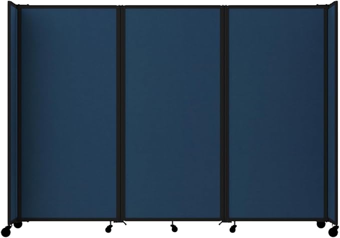 Versare Room Divider 360 Portable Wall Partition | Folding Panels | Large Freestanding Divider | Locking Wheels | Temporary Room Separator