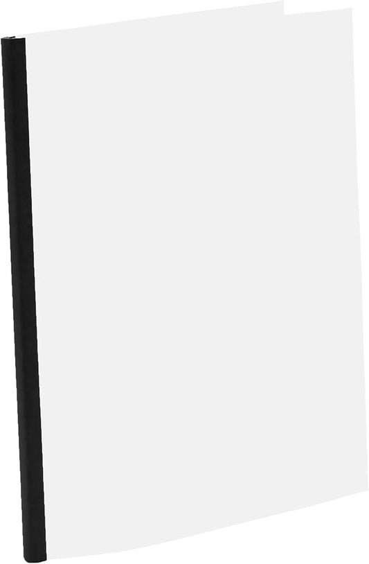 Thermal Binding Clear Covers with Steel Spine –for Thermal Binding Machines – Formerly Unibind – Used in Real Estate, Education and Various Businesses (Black, 40 Sheets Max - 96/Boxes)