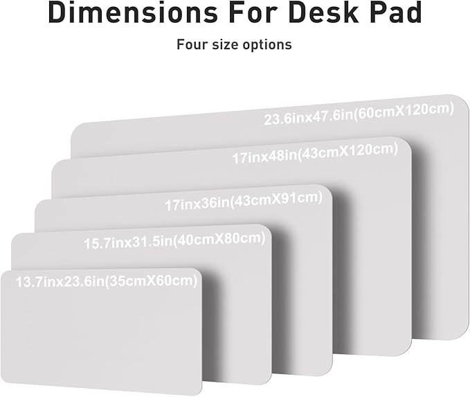 Aothia Faux Leather Desk Mat – Large Mouse Pad, Non-Slip PU Leather Blotter, Waterproof Writing Surface for Office and Home (Pale Lavender White, 47.2" x 23.6")