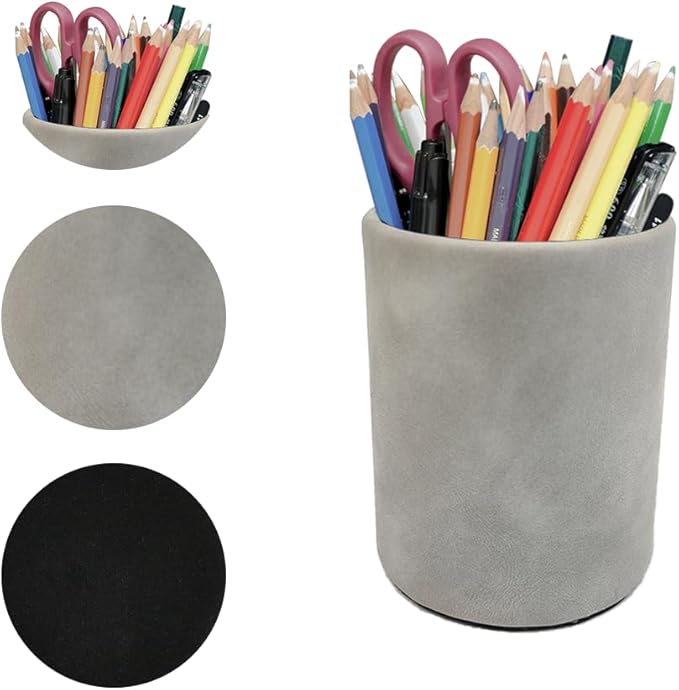 Pen Holder for Desk Pencil Organizer Cute Cup Holders Aesthetic (Smoke Gray, 4" x3.3")