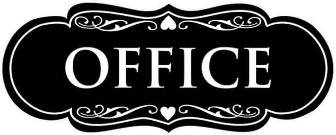 All Quality Designer Office Sign | Easy Installation - Black - Small (1 Pack)