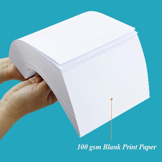 7" x 9.25" Blank Print Paper, 100Sheets/200Pages Classic Size Blank Loose-Leaf Paper, DIY Template Printing in Happy Planners
