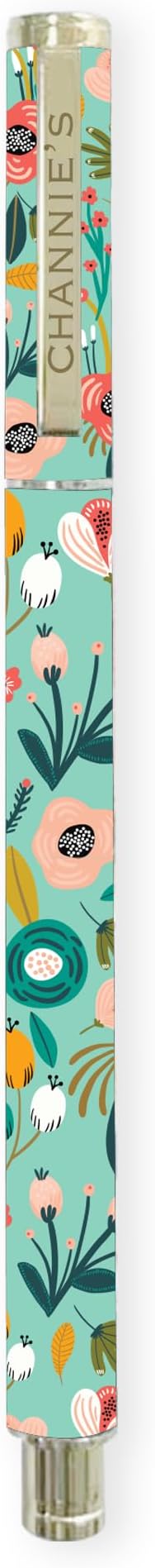 Channie's Beautiful Floral Rollerball Pen - Smooth Writing & Perfect for Home Office, Pen for Handwriting, Great Gift Idea for Teachers, Graduation Coworkers - Teal
