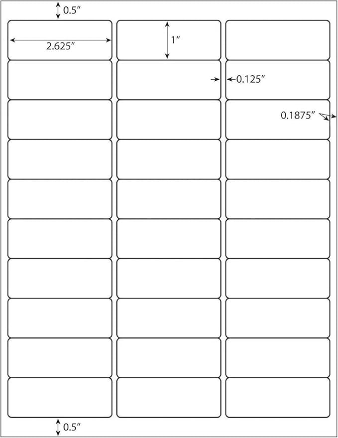 Coopaty 1" X 2-5/8" inch Shipping Labels, 30 Up FBA Barcode Address Mailing Label White Blank for Laser Inkjet Printer (1000 Sheets, 30000 Labels)