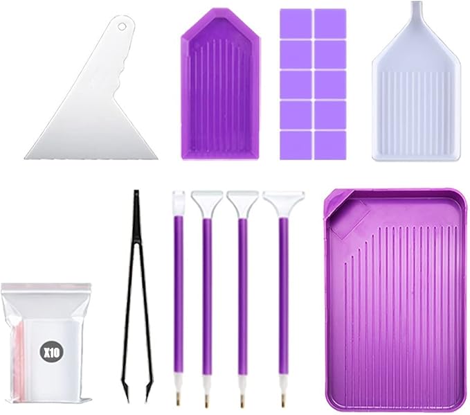 KTCLCATF 29PCS DIY Diamond Painting Tools and Accessories Kits Multiple Sizes Painting Pens for Adults to Make Diamond Art Craft Tweezers Glue Diamond Correction