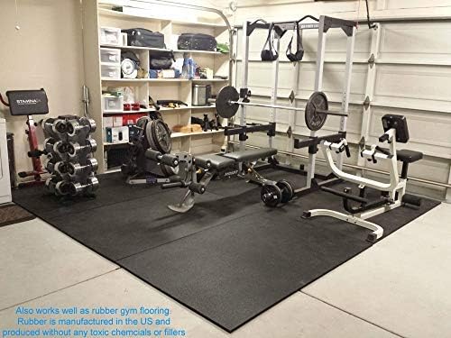 American Floor Tiles - Heavy Duty Stall Tiles - Stable/Horse Tiles - Thick, Durable Rubber Flooring Solid Black 6' x 10' Set 1/2" Thick (15 Tiles Total)
