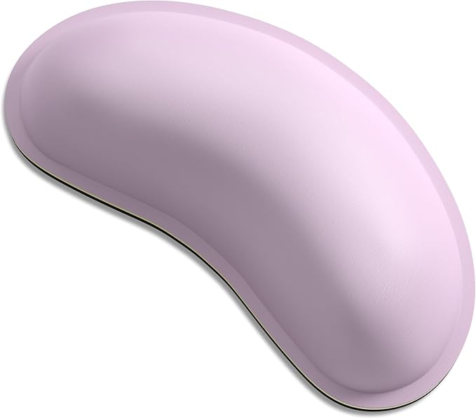 Dapesuom Mouse Wrist Rest, Ergonomic Memory Foam Mouse Wrist Support, Leather Hand Rest Pad Cushion for Gaming, Office, Laptop, Wireless Mouse, Men, Women, Pain Relief & Easy Typing, Queen Pink