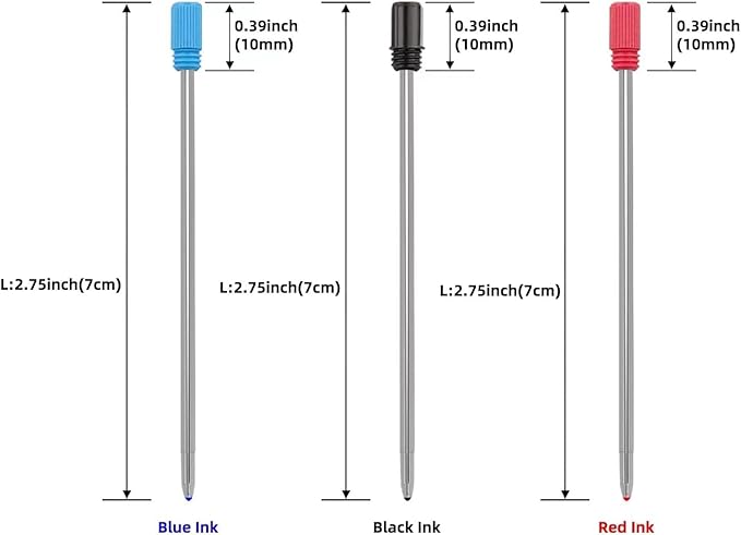 4-in-1 Four-Color Multifunctional Pen Refill, Black/Red/Blue Ballpoint Pen Refill,Great Gift for Friends, Loved Ones (Refill Black)