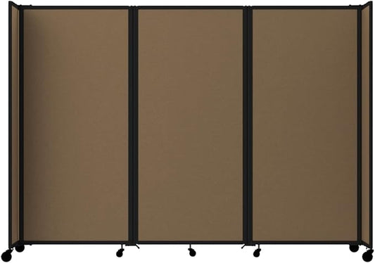 Versare Room Divider 360 Portable Wall Partition | Folding Panels | Large Freestanding Divider | Locking Wheels | Temporary Room Separator
