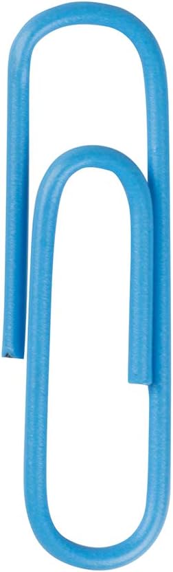 JAM PAPER Colorful Standard Paper Clips - Regular 1 Inch - Baby Blue Paperclips - 100/Pack