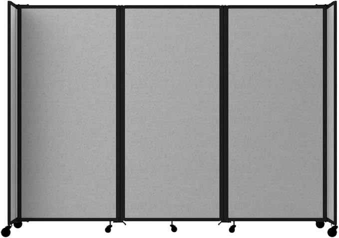 Versare Room Divider 360 Portable Wall Partition | Folding Panels | Large Freestanding Divider | Locking Wheels | Temporary Room Separator