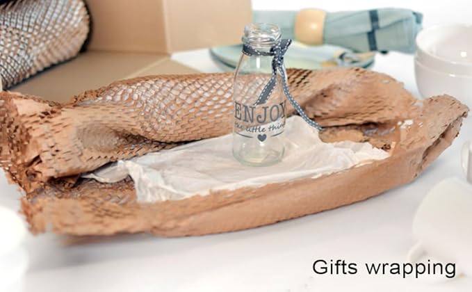 BOMEI PACK Honeycomb Packing Paper Wrap 12"x 164' Recycled Bubble Cushioning Bags Rolls Friendly Transportation and Handling Bags Packing Supplies Materials