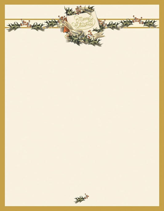 Great Papers! Vintage Christmas Holly Letterhead, 80 count, 11" x 8.5" (2011872)