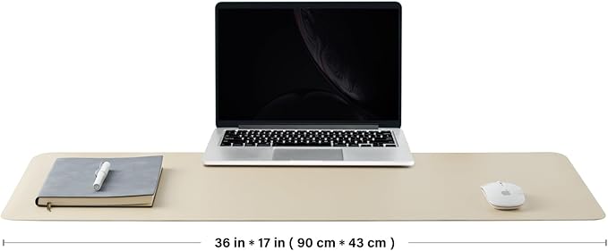 Cork Desk Mat - Dual-Sided Desk Pad for Office and Home - Desk Organization and Accessories - Ideal for Large Mouse Pad and Desk Mats on Top of Desks(Beige,36"x 17")