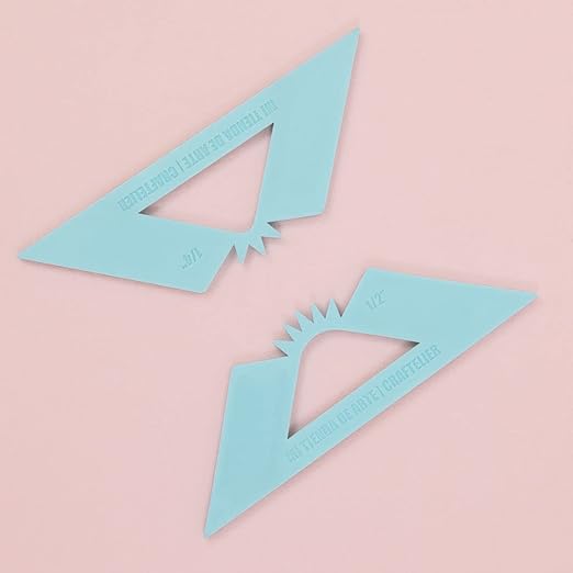 Craftelier - Set of 2 Squares for Rounded Corners Binding | Perfect Tool for Binding Planners, Binders or Albums | Two Sizes of 1/4“ and 1/2” - Turquoise Color