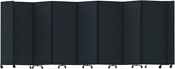 Versare Room Divider 360 Portable Wall Partition | Folding Panels | Large Freestanding Divider | Locking Wheels | Temporary Room Separator